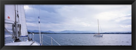 Framed Sailboats in a lake, Lake Starnberg, Munich, Bavaria, Germany Print
