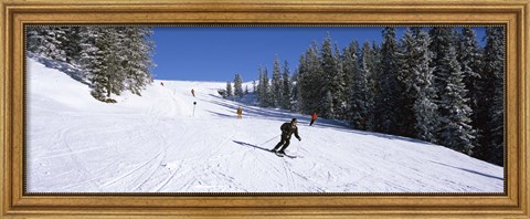 Framed Tourists skiing, Kitzbuhel, Westendorf, Tirol, Austria Print