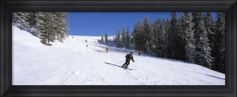 Framed Tourists skiing, Kitzbuhel, Westendorf, Tirol, Austria Print