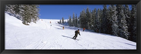 Framed Tourists skiing, Kitzbuhel, Westendorf, Tirol, Austria Print