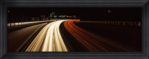 Framed Traffic on a road at evening, Highway B14, Stuttgart, Baden-Wurttemberg, Germany Print