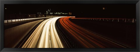 Framed Traffic on a road at evening, Highway B14, Stuttgart, Baden-Wurttemberg, Germany Print