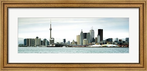 Framed Skyscrapers at the waterfront, CN Tower, Toronto, Ontario, Canada Print