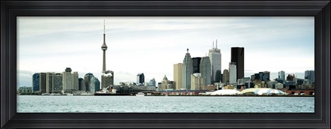 Framed Skyscrapers at the waterfront, CN Tower, Toronto, Ontario, Canada Print