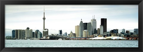 Framed Skyscrapers at the waterfront, CN Tower, Toronto, Ontario, Canada Print