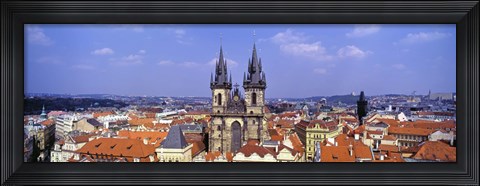 Framed Church in a city, Tyn Church, Prague Old Town Square, Prague, Czech Republic Print
