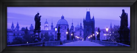 Framed Statues along a bridge, Charles Bridge, Prague, Czech Republic Print