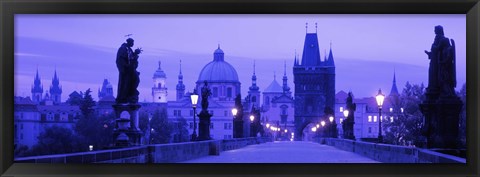 Framed Statues along a bridge, Charles Bridge, Prague, Czech Republic Print