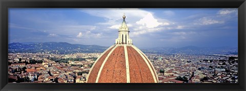 Framed High section view of a church, Duomo Santa Maria Del Fiore, Florence, Tuscany, Italy Print