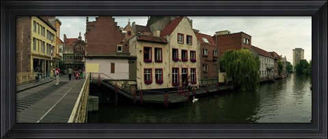 Framed Buildings at the waterfront, Patershol, Ghent, East Flanders, Flemish Region, Belgium Print