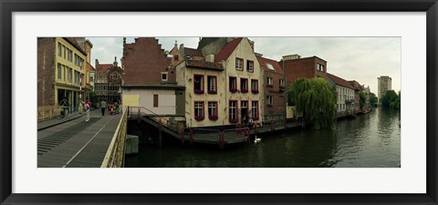 Framed Buildings at the waterfront, Patershol, Ghent, East Flanders, Flemish Region, Belgium Print