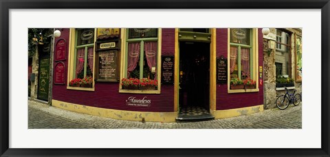 Framed Facade of a restaurant, Patershol, Ghent, East Flanders, Flemish Region, Belgium Print