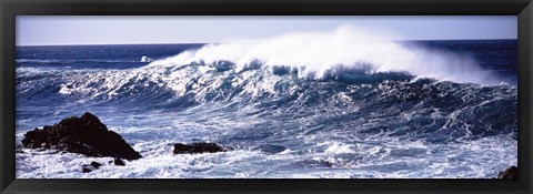 Framed Waves in the sea, Big Sur, California Print