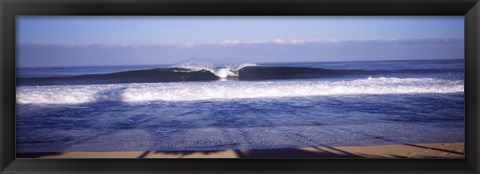 Framed Waves in the sea, North Shore, Oahu, Hawaii, USA Print