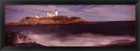 Framed Lighthouse on the coast, Nubble Lighthouse, York, York County, Maine Print