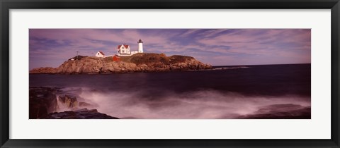 Framed Lighthouse on the coast, Nubble Lighthouse, York, York County, Maine Print