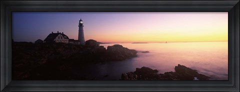 Framed Lighthouse on the coast, Portland Head Lighthouse built 1791, Cape Elizabeth, Cumberland County, Maine, USA Print