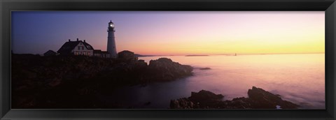 Framed Lighthouse on the coast, Portland Head Lighthouse built 1791, Cape Elizabeth, Cumberland County, Maine, USA Print