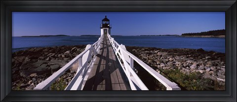 Framed Lighthouse on the coast, Marshall Point Lighthouse, built 1832, rebuilt 1858, Port Clyde, Maine, USA Print