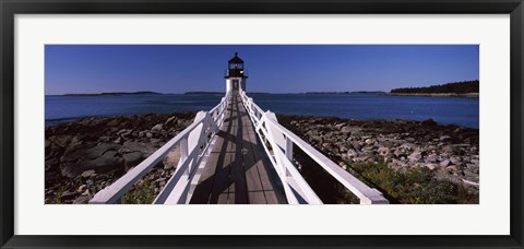 Framed Lighthouse on the coast, Marshall Point Lighthouse, built 1832, rebuilt 1858, Port Clyde, Maine, USA Print