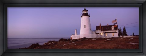 Framed Lighthouse on the coast, Pemaquid Point Lighthouse built 1827, Bristol, Lincoln County, Maine Print