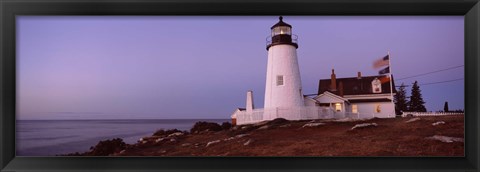 Framed Lighthouse on the coast, Pemaquid Point Lighthouse built 1827, Bristol, Lincoln County, Maine Print