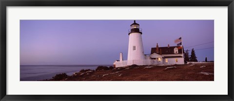 Framed Lighthouse on the coast, Pemaquid Point Lighthouse built 1827, Bristol, Lincoln County, Maine Print