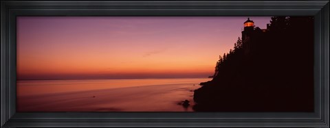 Framed Bass Head Lighthouse at dusk, Bass Harbor, Maine Print