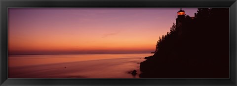 Framed Bass Head Lighthouse at dusk, Bass Harbor, Maine Print