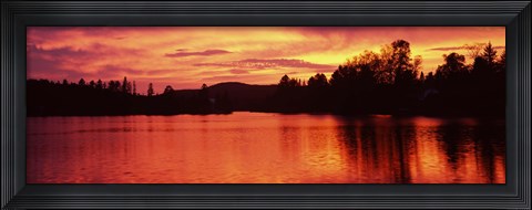 Framed Lake at sunset, Vermont, USA Print