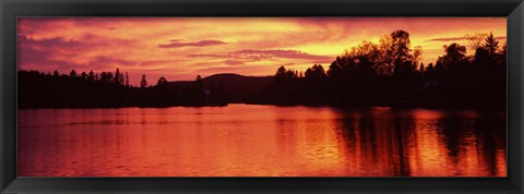 Framed Lake at sunset, Vermont, USA Print