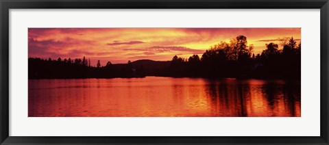 Framed Lake at sunset, Vermont, USA Print