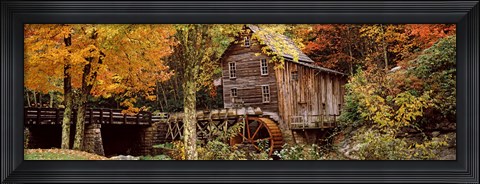 Framed Glade Creek Grist Mill, Babcock State Park, West Virginia, USA Print