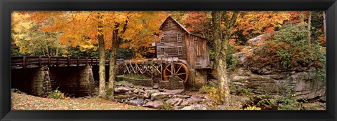 Framed Power station in a forest, Glade Creek Grist Mill, Babcock State Park, West Virginia, USA Print