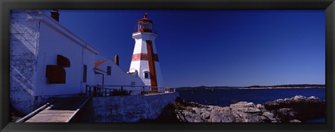 Framed Lighthouse on the coast, Head Harbour Light, Campobello Island, New Brunswick, Canada Print