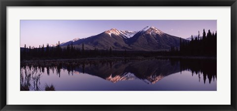 Framed Reflection of mountains in water, Banff, Alberta, Canada Print