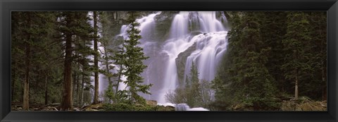 Framed Waterfall in a forest, Banff, Alberta, Canada Print