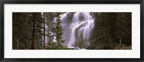 Framed Waterfall in a forest, Banff, Alberta, Canada Print