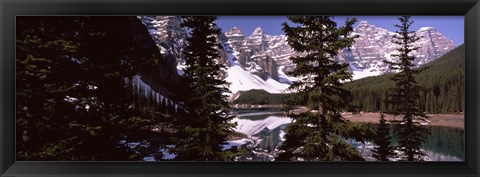 Framed Lake andf mountains, Alberta, Canada Print