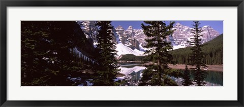 Framed Lake andf mountains, Alberta, Canada Print