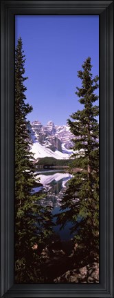 Framed Lake in front of mountains, Banff, Alberta, Canada Print