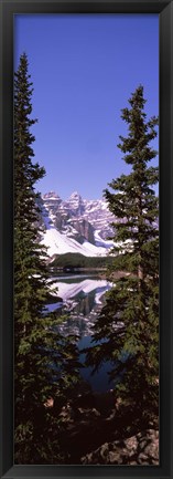 Framed Lake in front of mountains, Banff, Alberta, Canada Print