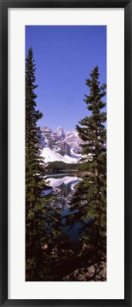 Framed Lake in front of mountains, Banff, Alberta, Canada Print