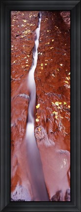 Framed Stream flowing through rocks, Zion National Park, Utah Print
