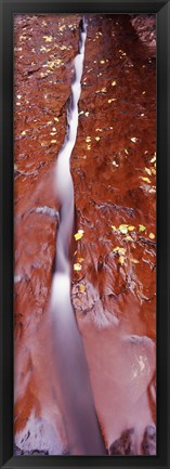 Framed Stream flowing through rocks, Zion National Park, Utah Print