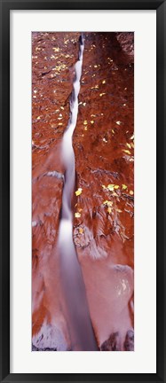 Framed Stream flowing through rocks, Zion National Park, Utah Print