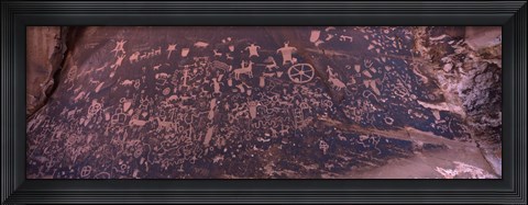 Framed Petroglyphs on a rock, Newspaper Rock State Historic Monument, Newspaper Rock Park, Utah, USA Print
