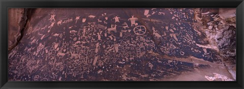 Framed Petroglyphs on a rock, Newspaper Rock State Historic Monument, Newspaper Rock Park, Utah, USA Print