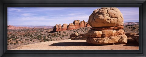 Framed Rock formations on an arid landscape, Big Mac, Coyote Butte, Paria Canyon-Vermilion Cliffs Wilderness, Utah, USA Print