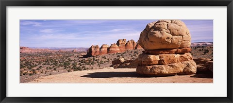 Framed Rock formations on an arid landscape, Big Mac, Coyote Butte, Paria Canyon-Vermilion Cliffs Wilderness, Utah, USA Print